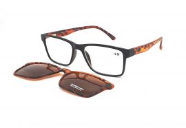 Dioptrické brýle V3050 / +2,00 black/brown flex + polarizační klip