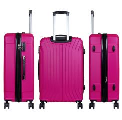 Cestovní kufry sada ALMERIA L,M,S PINK BRIGHT MONOPOL E-batoh