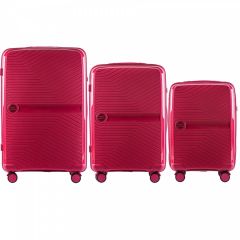 Cestovní kufry sada WINGS LAPWING POLIPROPYLEN ROSE RED L,M,S