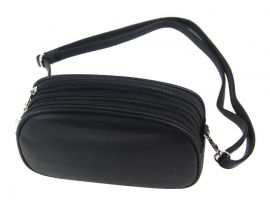 Dudlin Černá menší crossbody dámská kabelka se třemi oddíly E-batoh