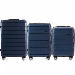 Cestovní kufry sada WINGS 181-03 POLIPROPYLEN DARK BLUE L,M,S