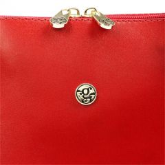 GREGORIO Kožená malá dámská crossbody kabelka červená E-batoh