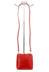 GREGORIO Kožená malá dámská crossbody kabelka červená E-batoh
