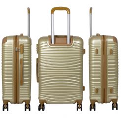 Polykarbonátová cestovní sada 5 kusů BRISBANE gold L,M,S,XS + kosmetický kufřík E-batoh