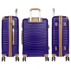Polykarbonátová cestovní sada 5 kusů BRISBANE tmavě modrá L,M,S,XS + kosmetický kufřík E-batoh