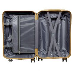 Polykarbonátová cestovní sada 5 kusů BRISBANE tmavě modrá L,M,S,XS + kosmetický kufřík E-batoh