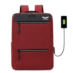 Cestovní batoh s USB Wings 45x29x13, Červený