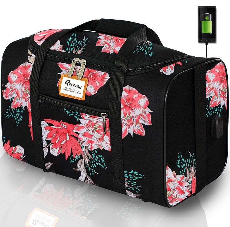 Reverse Příruční zavazadlo pro RYANAIR 1003 40x25x20 BLACK FLOWERS