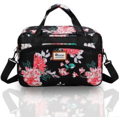 Příruční zavazadlo pro RYANAIR 1005 40x25x20 BLACK FLOWERS Reverse E-batoh
