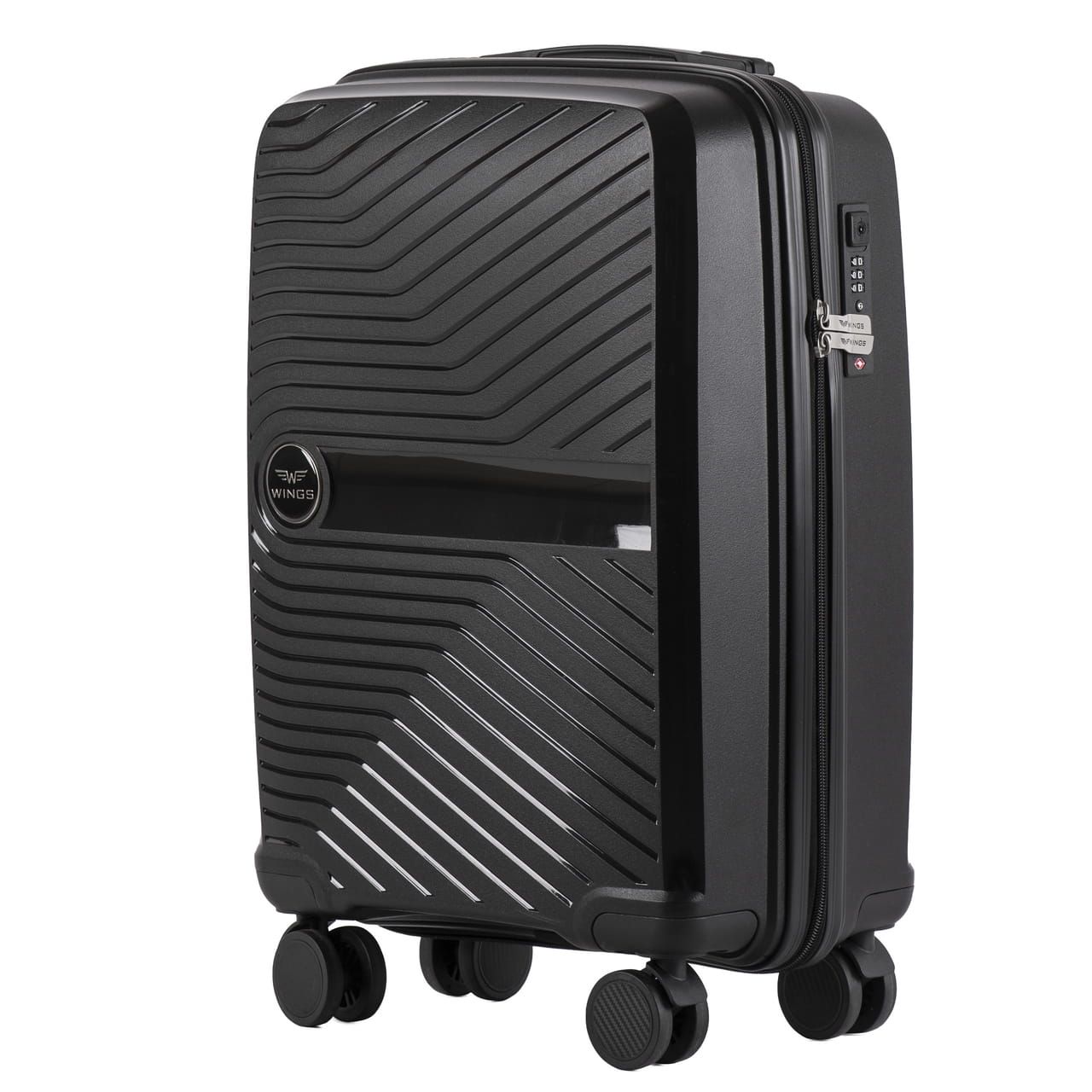 Cestovní kufr WINGS LAPWING POLIPROPYLEN BLACK malý S E-batoh
