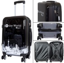 Cestovní kufry sada FLY THE WORD L,M,S black MONOPOL E-batoh