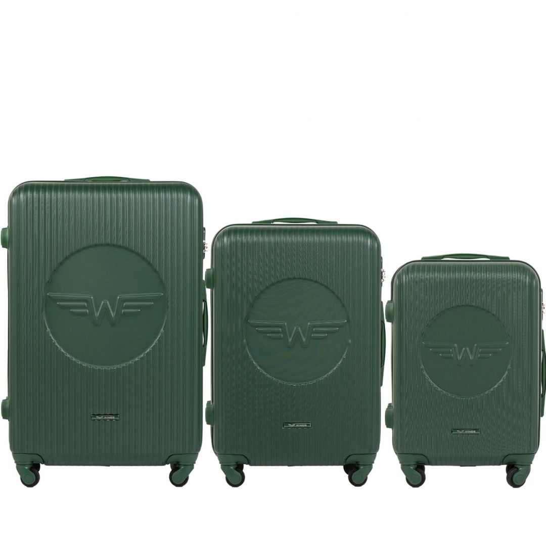 Cestovní kufry sada WINGS SWL01 ABS ARMY GREEN L,M,S