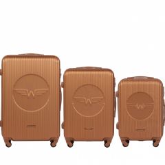 Cestovní kufry sada WINGS SWL01 ABS BROWN L,M,S
