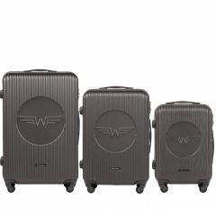 Cestovní kufry sada WINGS SWL01 ABS DARK GREY L,M,S