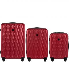 Cestovní kufry sada WINGS ABS- PC DARK RED L,M,S