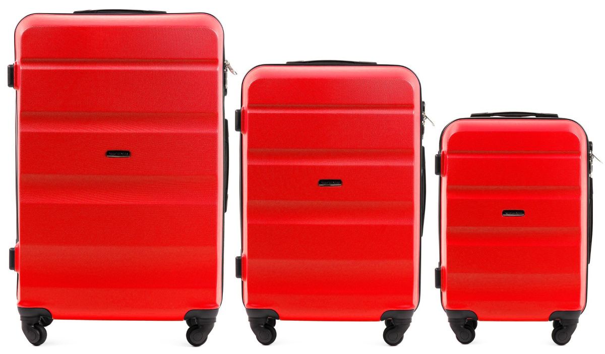 Cestovní kufry sada WINGS LOVEBIRD ABS RED L,M,S
