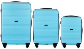 Cestovní kufry sada WINGS LOVEBIRD ABS SOFT BLUE L,M,S
