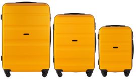 Cestovní kufry sada WINGS LOVEBIRD ABS YELLOW L,M,S