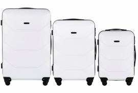 Cestovní kufry sada WINGS 147 ABS SNOW WHITE L,M,S