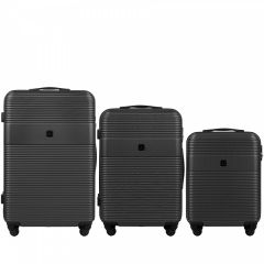 Cestovní kufry sada WINGS 5398-3 ABS dark grey L,M,S