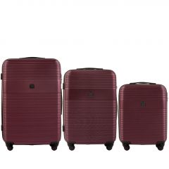 Cestovní kufry sada FINCH ABS burgundy L,M,S