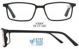 Brýle na počítač V3064  s Blue light filtrem / +3,50 - černé