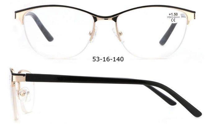Dioptrické brýle V3055 / +2,00 gold/black