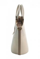 Elegantní světlá béžová kabelka se zlatými pásky S7 GROSSO E-batoh