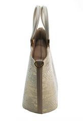Elegantní světlá béžovo-zlatá hadí kabelka S7 GROSSO E-batoh