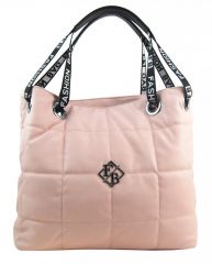 Velká dámská kabelka přes rameno v prošívaném designu růžová