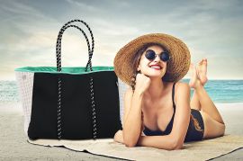 Neoprenová dámská plážová taška voděodolná kamufláž zeleno-černá NG13 Made in China E-batoh