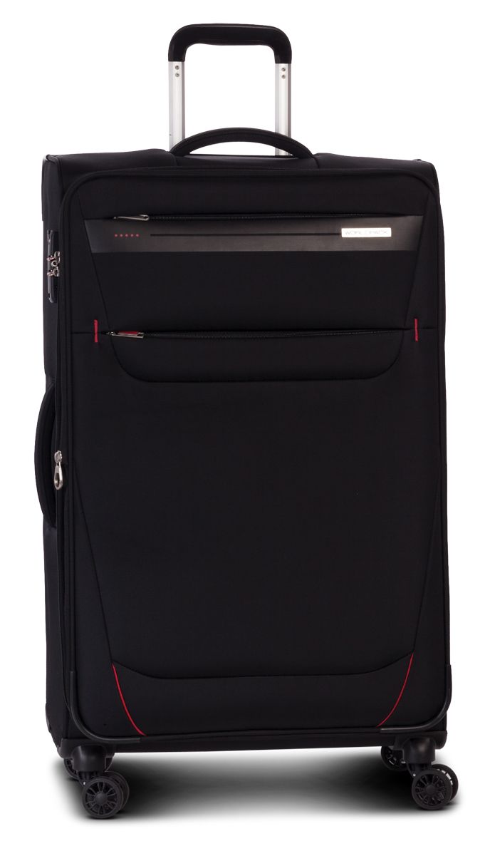 WORLDPACK Cestovní látkový kufr DENVER 4w BLACK malý S TSA