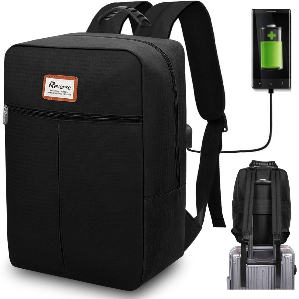 Reverse Příruční zavazadlo - batoh pro RYANAIR 2061 40x25x20 BLACK USB