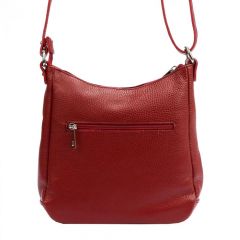 MiaMore Kožená crossbody dámská kabelka tmavě červená E-batoh