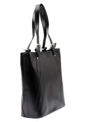 Velká černá kožená dámská kabelka přes rameno L Artigiano L’Artigiano della Pelle E-batoh