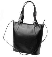 Velká černá kožená dámská kabelka přes rameno L Artigiano L’Artigiano della Pelle E-batoh