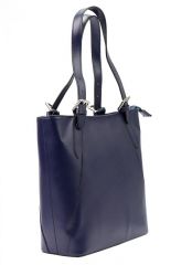 Velká modrá kožená dámská kabelka přes rameno L Artigiano L’Artigiano della Pelle E-batoh