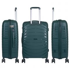 Cestovní kufry sada Denver green L,M,S TSA MONOPOL E-batoh