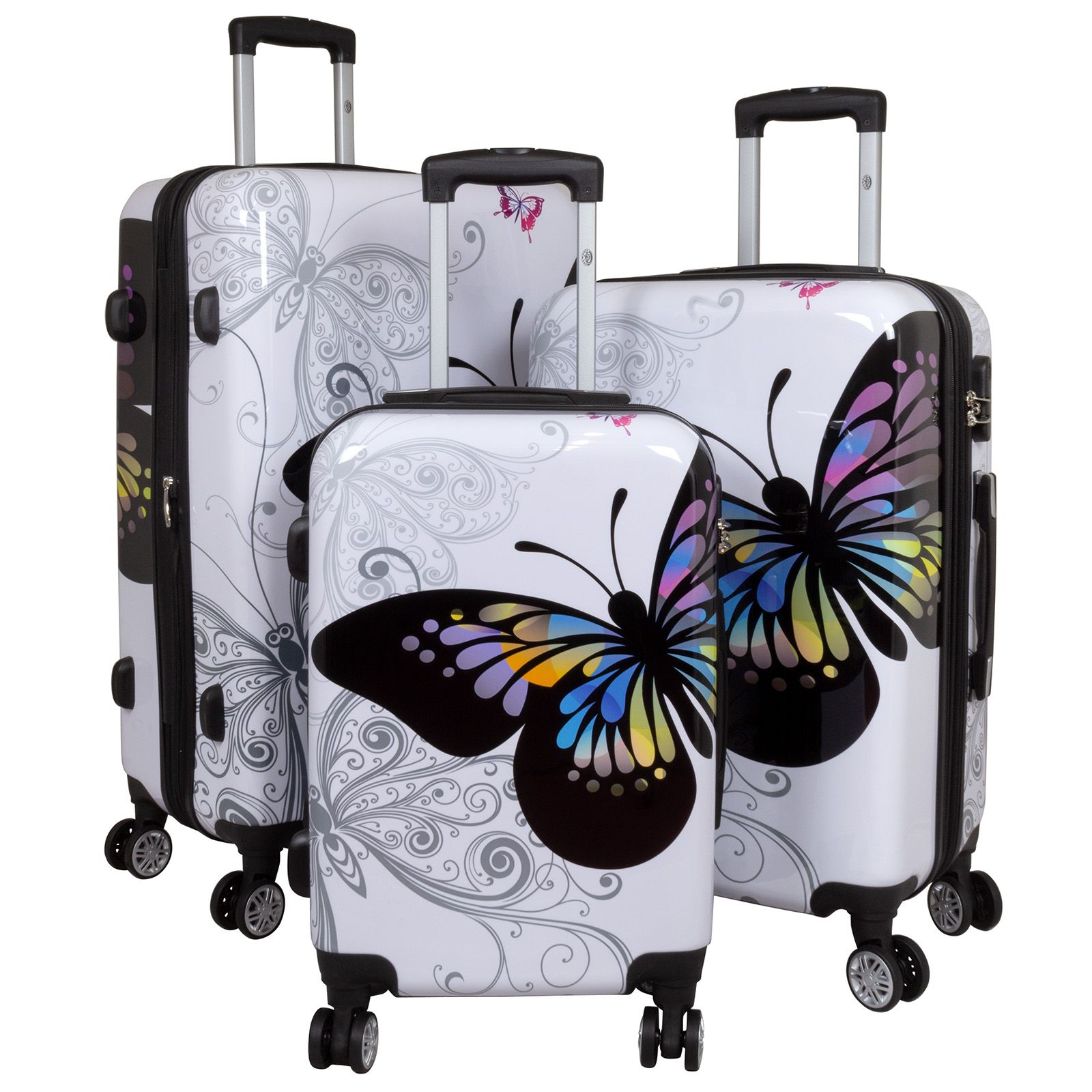 Cestovní kufry Butterfly sada L,M,S MONOPOL E-batoh