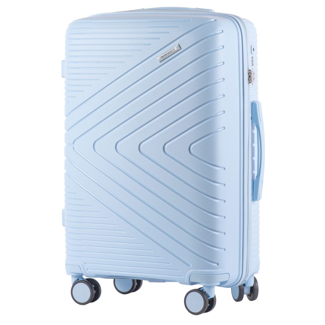 Cestovní kufr WINGS PRIMROSE POLIPROPYLEN LIGHT BLUE střední M TSA