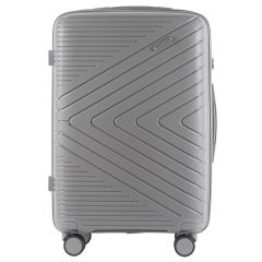 Cestovní kufr WINGS PRIMROSE POLIPROPYLEN LIGHT GREY střední M TSA E-batoh
