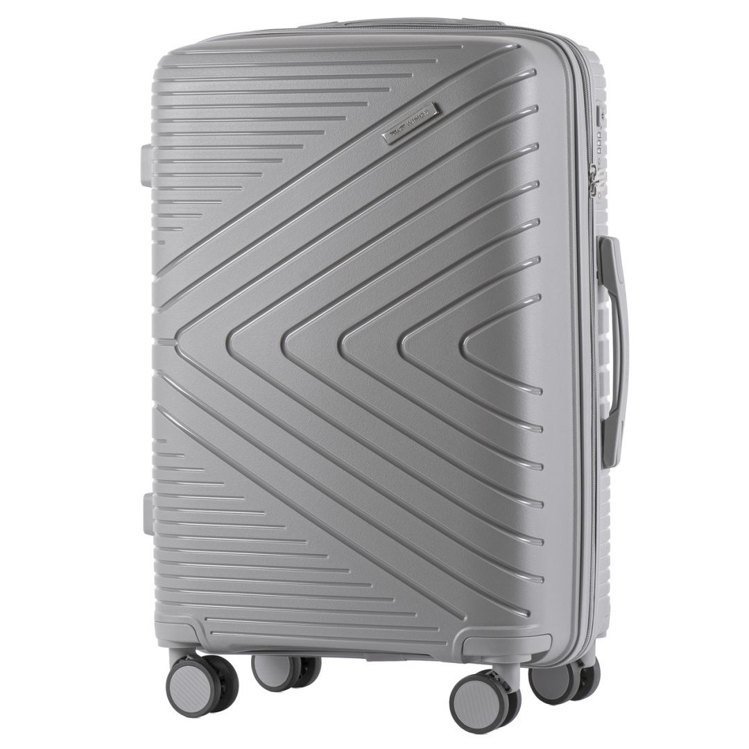 Cestovní kufr WINGS PRIMROSE POLIPROPYLEN LIGHT GREY střední M TSA