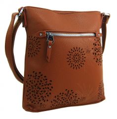 Crossbody dámská kabelka v květovaném designu hnědá 5432-BB BELLA BELLY E-batoh
