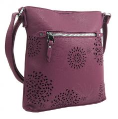 Crossbody dámská kabelka v květovaném designu pastelově fialová 5432-BB BELLA BELLY E-batoh
