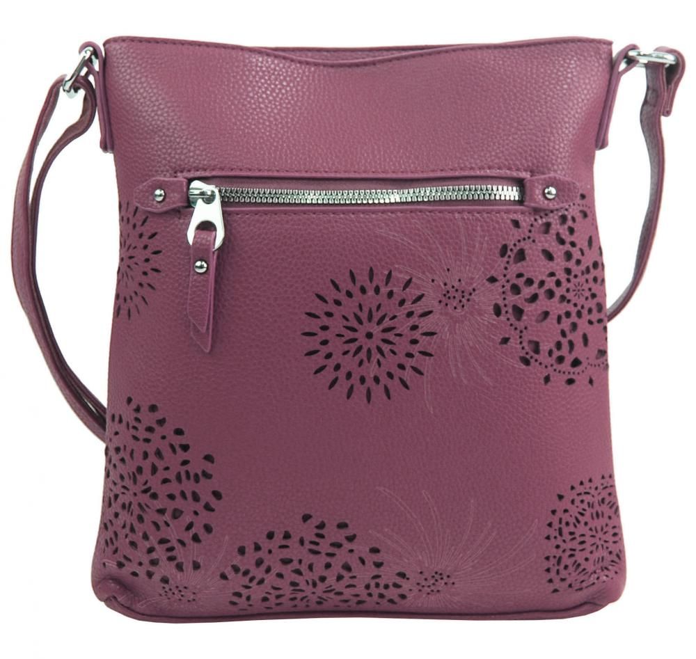 BELLA BELLY Crossbody dámská kabelka v květovaném designu pastelově fialová 5432-BB