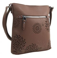 Crossbody dámská kabelka v květovaném designu přírodní hnědá 5432-BB BELLA BELLY E-batoh