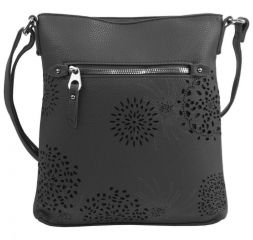 Crossbody dámská kabelka v květovaném designu tmavě šedá 5432-BB BELLA BELLY E-batoh