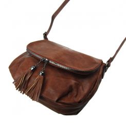 Crossbody dámská měkká kabelka tmavě hnědá INT. COMPANY E-batoh