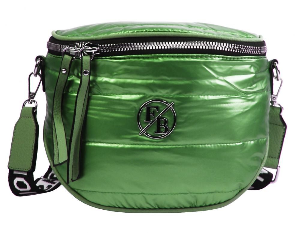 Fashion Bag Moderní dámská crossbody kabelka / ledvinka metalická zelená