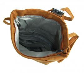 Dámský batoh / kabelka z broušené kůže černá / hnědá BELLA BELLY E-batoh